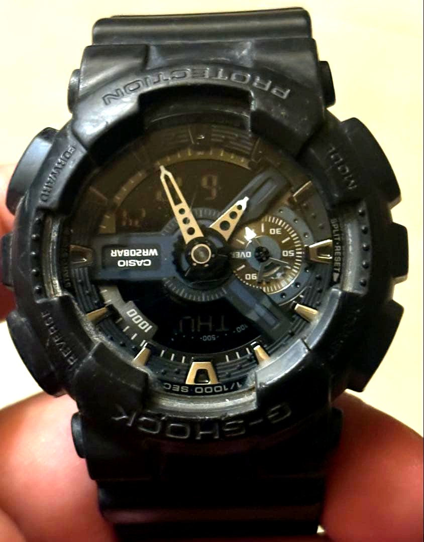 Casio G-Shock GA-110-1B all black watch with 300 meter water resistance and rugged design