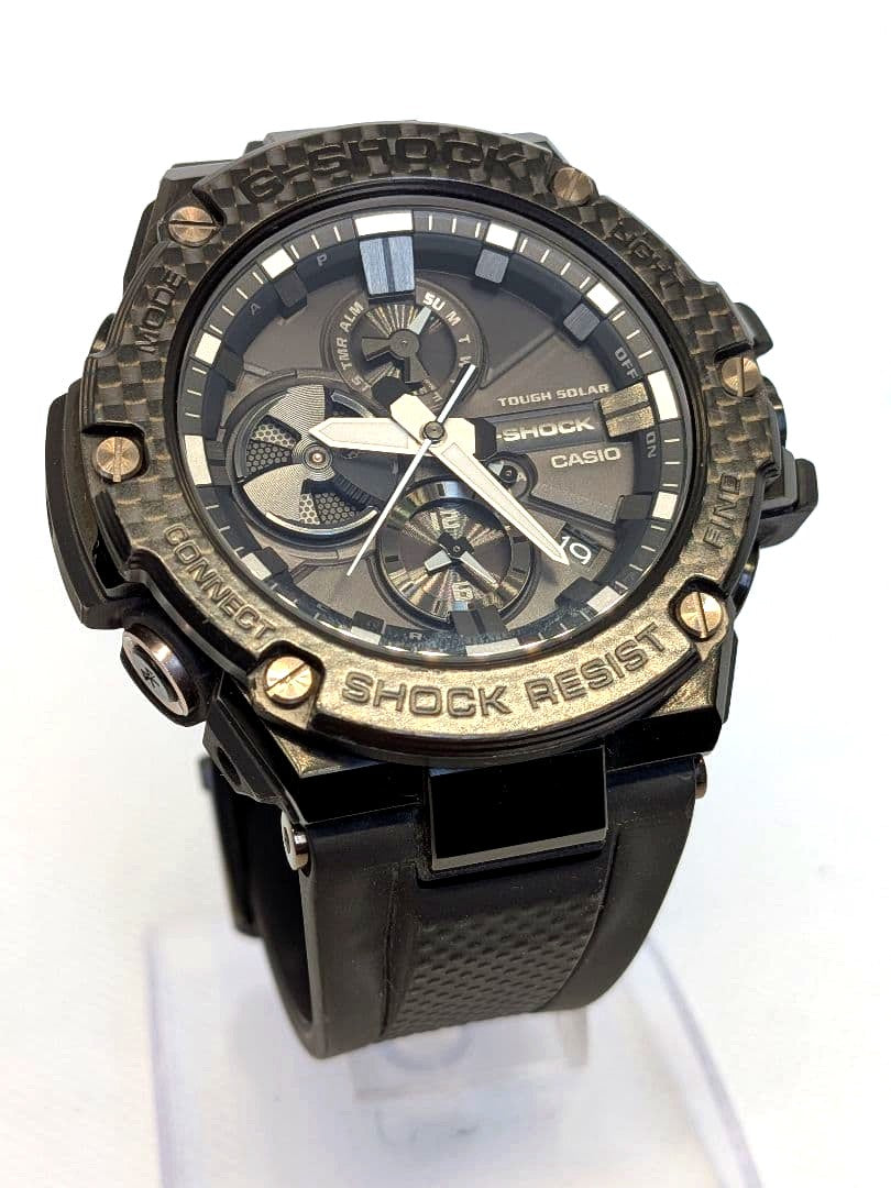 Casio G-Shock B100X-1AJF Carbon Black IP model watch body only front view