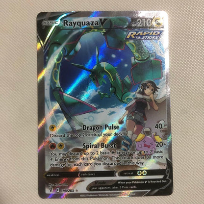 Pokemon Card Rayquaza V Zinnia Secret English Region Limited showing Rayquaza V artwork