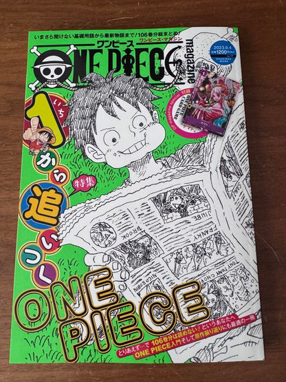 One Piece magazine with unopened Yamato promotional card included, Japan import collectible