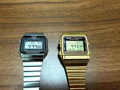 Casio Gold Watch with adjustable stainless steel band and LED backlight imported from Japan