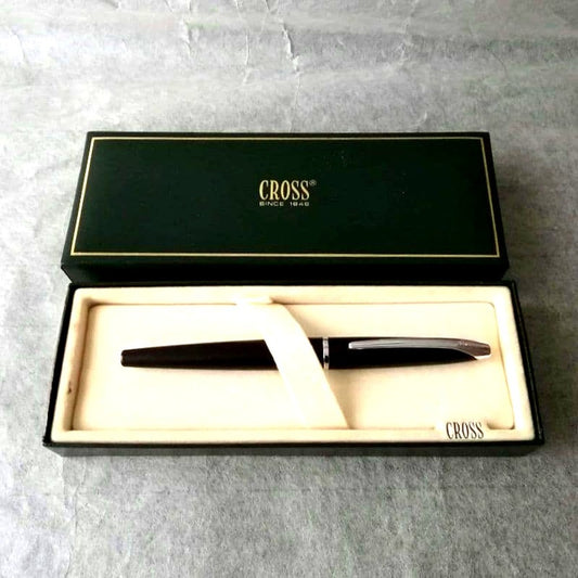 Cross ATX Fountain Pen Japan Import with matte black barrel and polished chrome accents