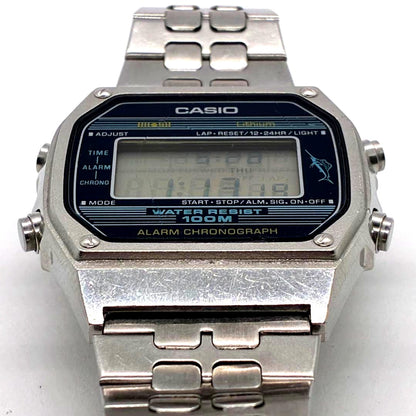 Casio W-350 Kaji Model vintage digital wristwatch with original band showing some wear and scratches