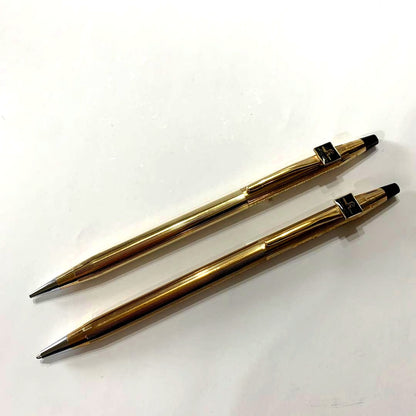 Cross Vintage 1980s USA Made 10KT Gold Filled Pen Set with Mechanical Pencil and Ballpoint Pen