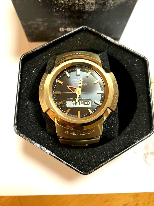 Casio G-Shock AWM500GD Quartz Watch Gold and Black 20 ATM Japan Import