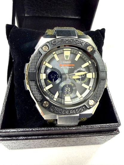 Casio G-Shock G-Steel GST-W330AC-3AJF green tough leather nylon band radio solar watch Japan import
