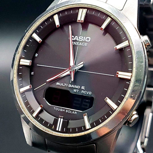 Casio Lineage LCW-M170 solar-powered radio-controlled men's wrist watch with full metal design