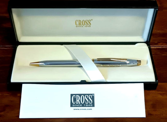 Cross Century II Medalist ballpoint pen N3302WG silver color with blue ink twist mechanism