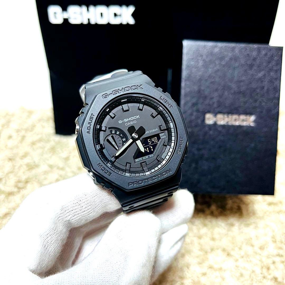 Casio G-Shock GA-2100-1A analog-digital watch in black with carbon fiber reinforced resin case