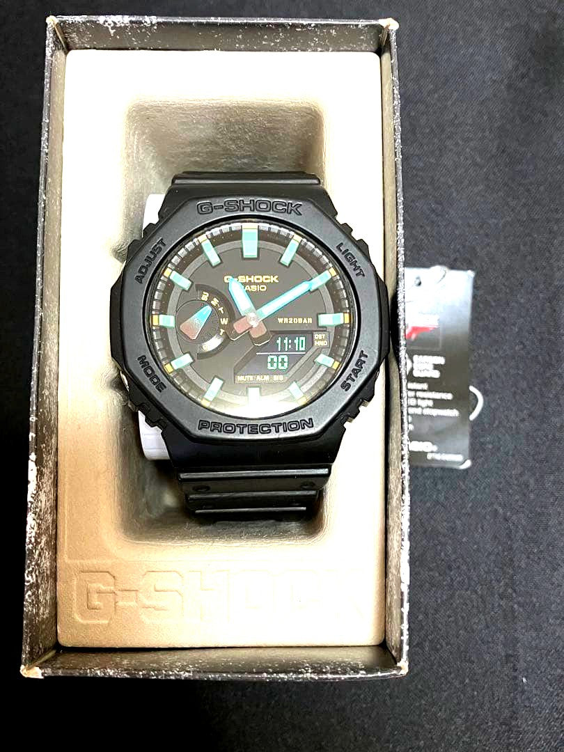 Casio G-Shock GA-2100RC-1A Limited Edition watch with black band and clear digital-analog screen
