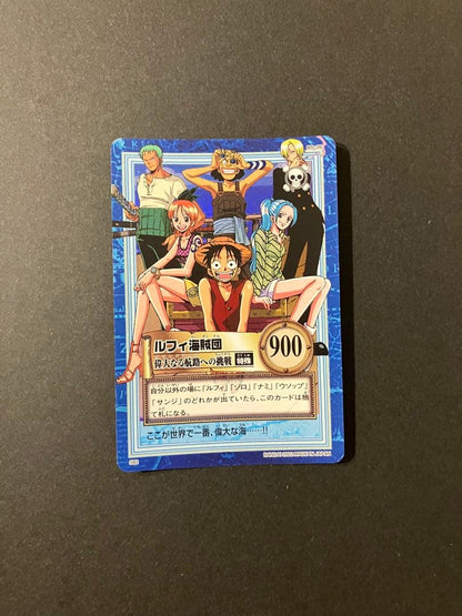 One Piece Monkey D. Luffy Series S82 old Japanese card with scuffs and scratches in protective sleeve