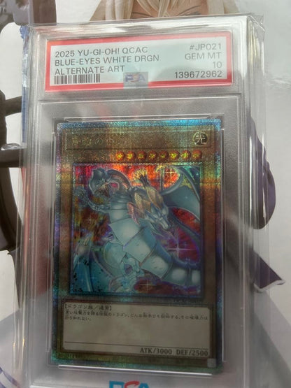 Yu-Gi-Oh! Blue-Eyes White Dragon alternative art card graded PSA 10, Japan import