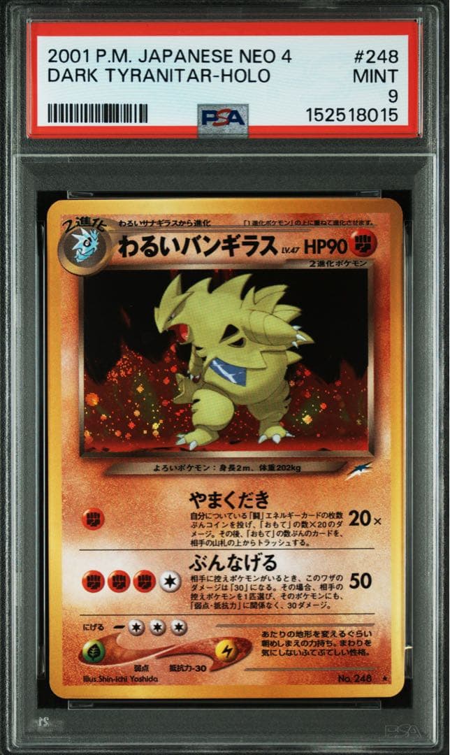 Bandai Pokemon Card Hagurumai Shattered Rare No. 248 PSA9 graded collectible card with sleeve and waterproof bag