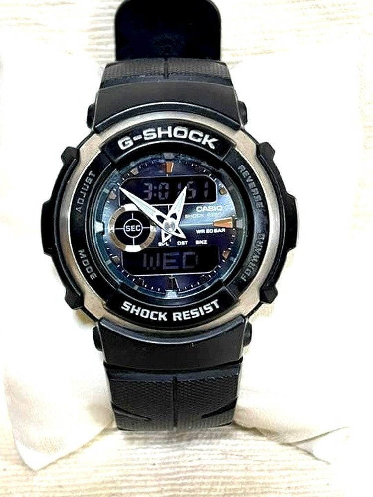 Casio G-Shock G-300 LV analog-digital watch with black resin band and digital display