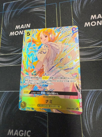 One Piece Nami SR Parallel card from OP08-106 Promo Pack EX Vol.3 Japanese import with minor wear