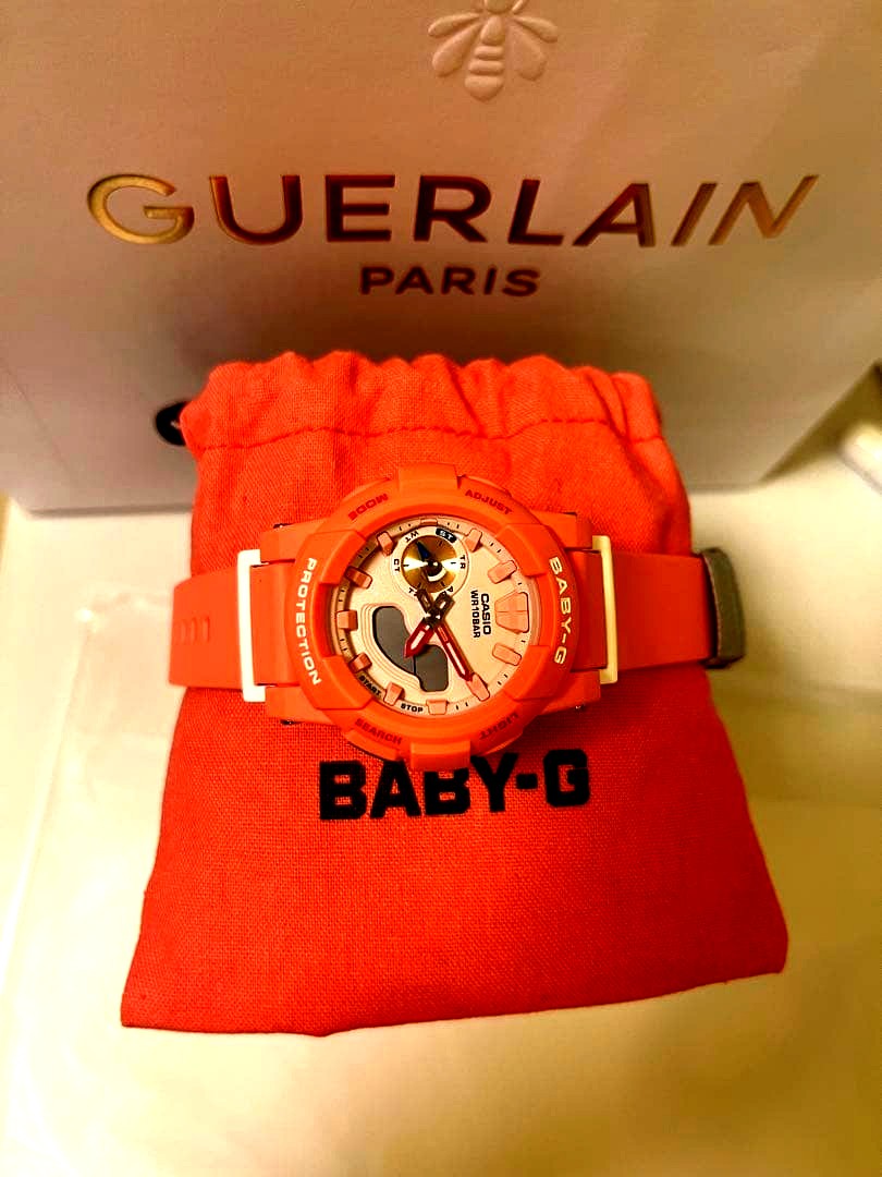 Baby-G pink digital watch with shock resistance and original pouch Japan import