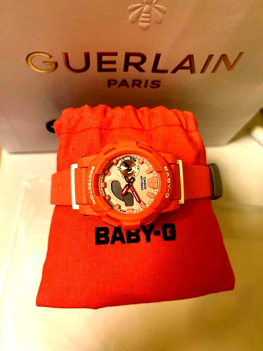 Baby-G pink digital watch with shock resistance and original pouch Japan import