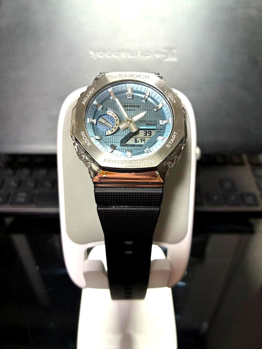 Casio G-Shock GM-B2100 watch with metal bezel and black durable strap in like new condition