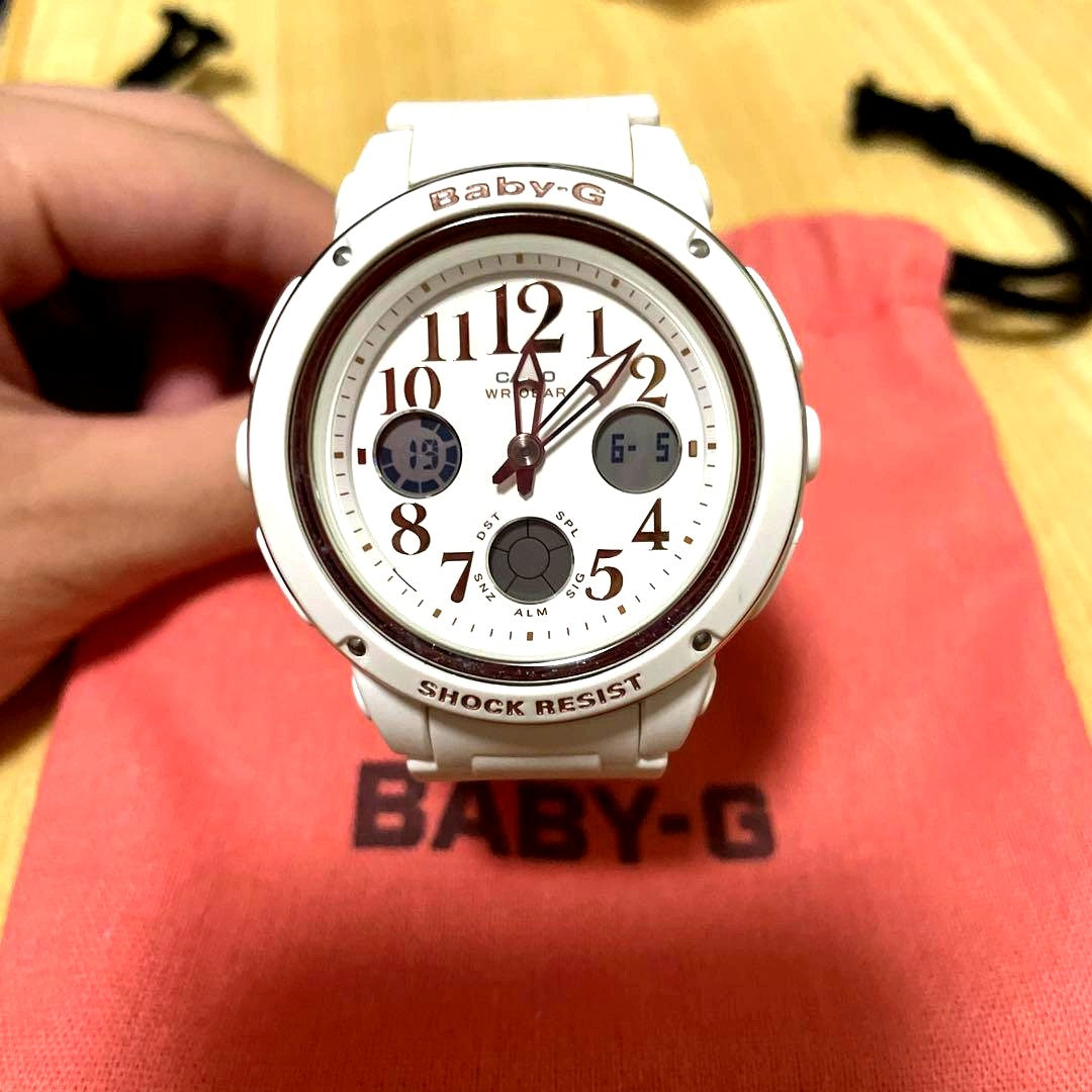 Casio Baby-G Watch BGA-150EF white shock resistant polyurethane band Japan import with visible signs of use