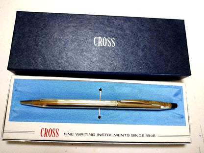 Cross Classic Century 1946 Gold Ballpoint Pen Set with Black Ink and 10K Gold Finish — Japan Import