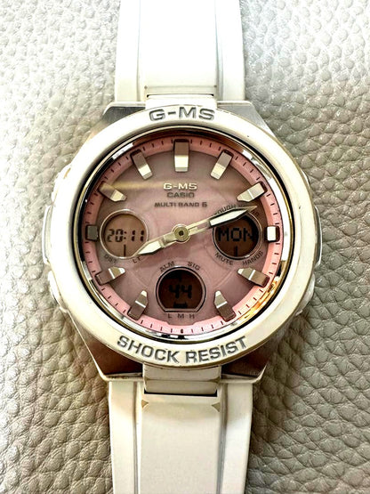Casio Baby-G G-MS MSG-W100-7A3JF women's watch white with gold accents and 100M water resistance