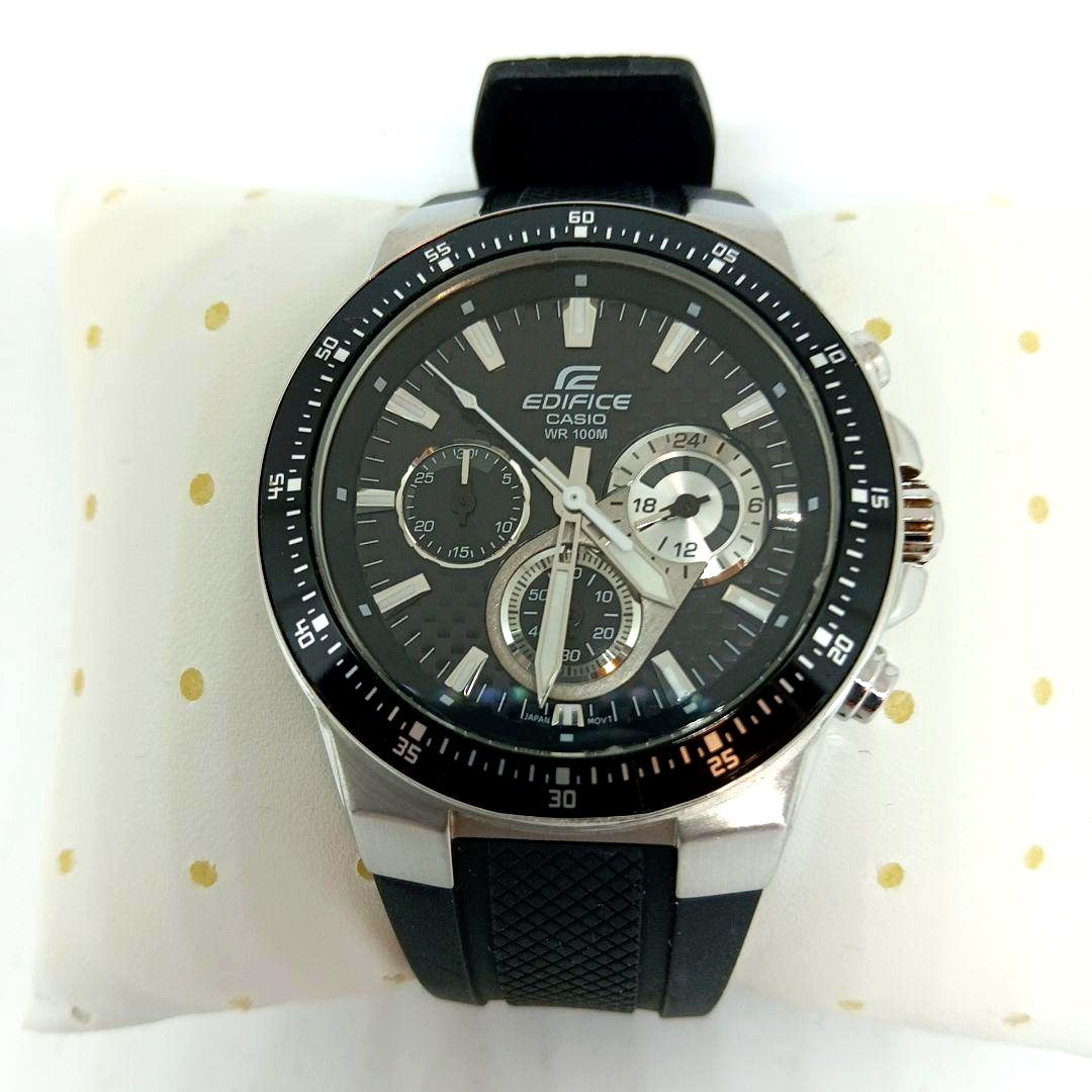 Casio Edifice Chronograph Watch Model No.5119 with black rubber band and chronograph features