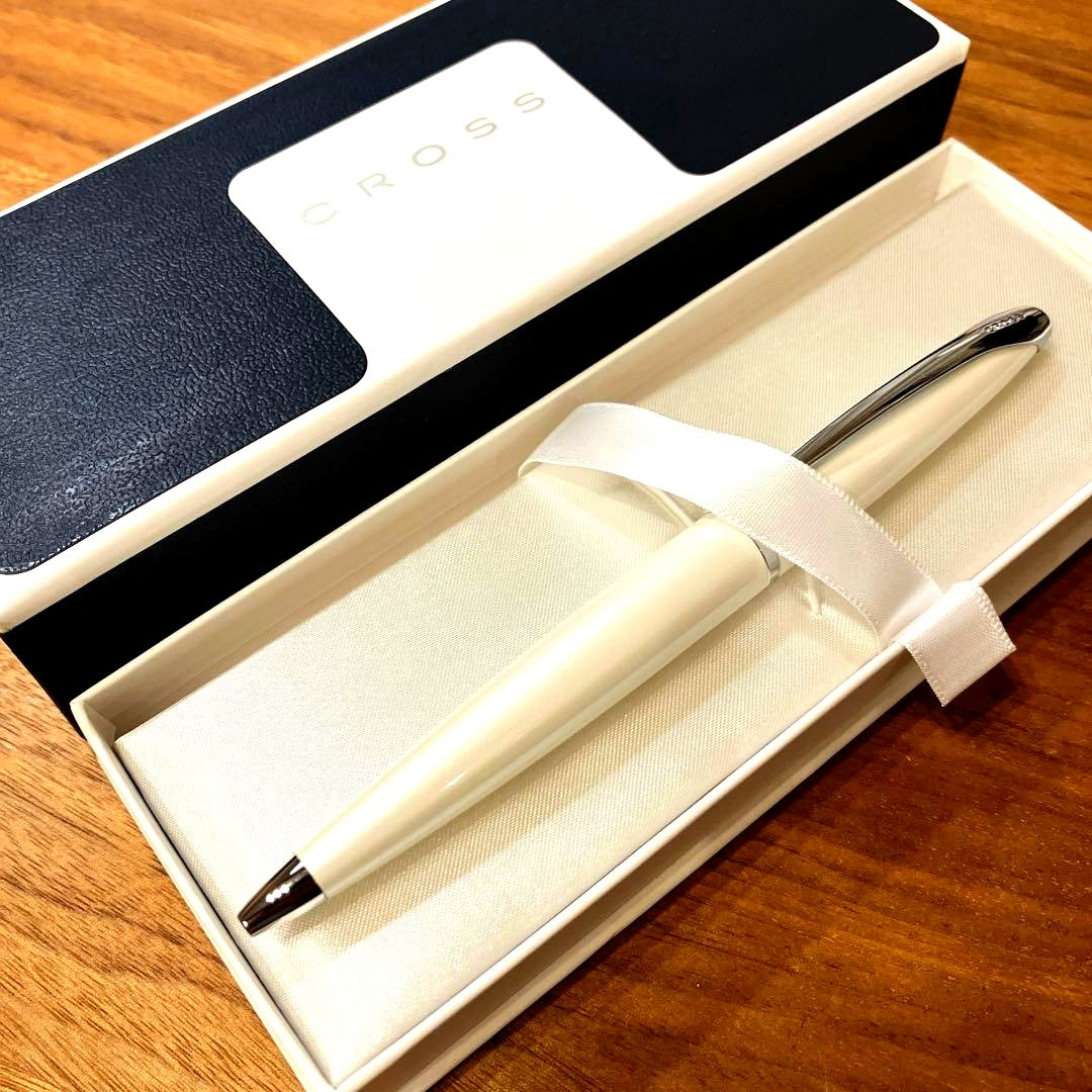 Cross Pearl White Lacquer Ballpoint Pen — Japan Import