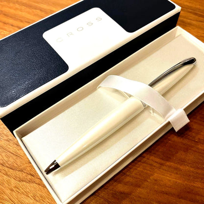 Cross Pearl White Lacquer Ballpoint Pen — Japan Import