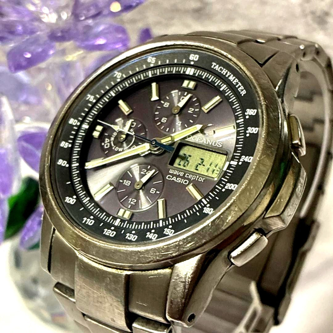 Casio Oceanus OCW-500TDJ first generation solar quartz watch with functional backlight on a wrist