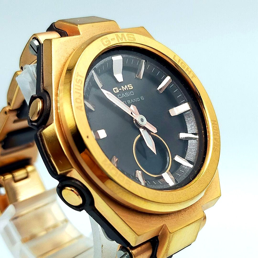 Casio G-MS MSG-W200CG 2018 radio-controlled solar watch with rose gold tone and composite band