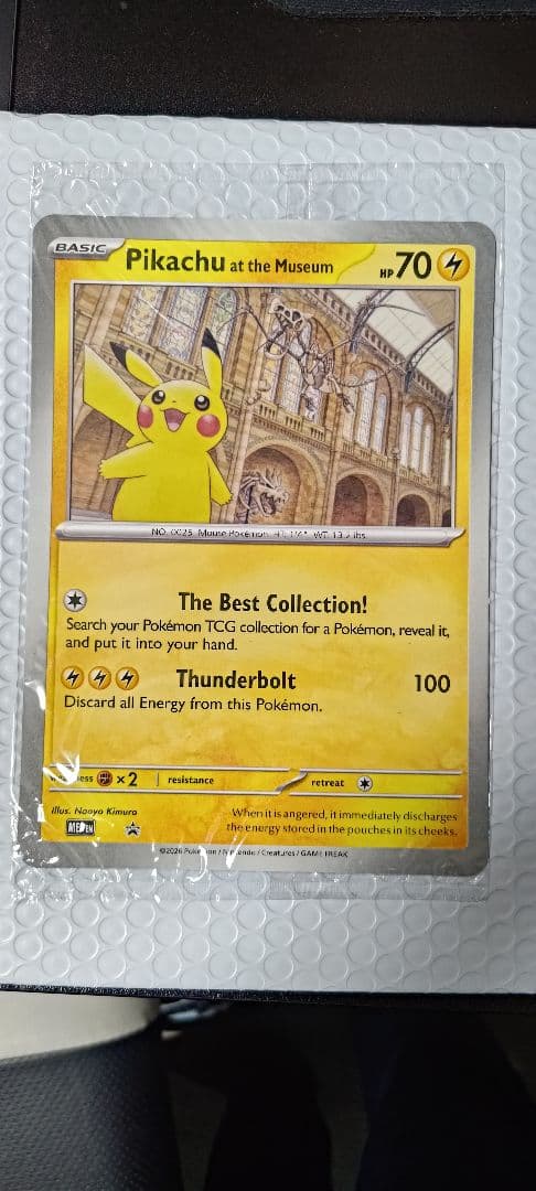 Naoyo Kimura illustrated Pikachu at the Museum collectible card brand new unopened