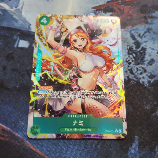 One Piece Characters Parallel SR card featuring Nami from OP14-031 set in Japanese language