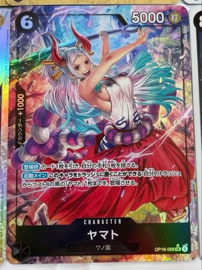 Yamato One Piece OP16-098 SR parallel card from Battle of the Decisive Moment set shown opened in excellent condition
