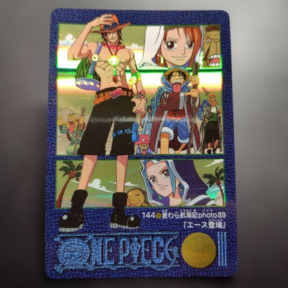 Bandai One Piece Visual Adventure Ace Appearance hologram card from 2001 with comic cover illustration