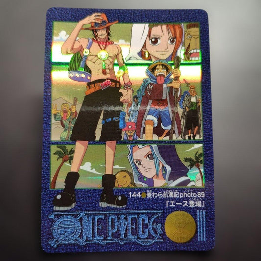 Bandai One Piece Visual Adventure Ace Appearance hologram card from 2001 with comic cover illustration