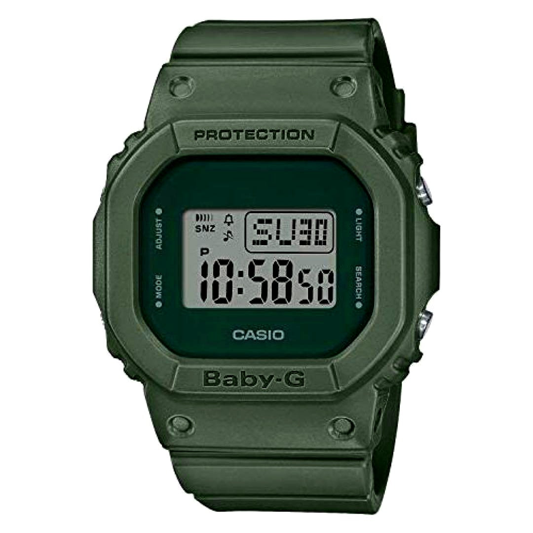 Casio Baby-G BGD-560ET-3JF green square unisex watch, Japan import, displayed against white background