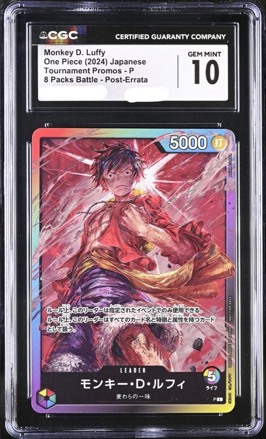 Monkey D. Luffy One Piece Tournament Promos P card CGC 10 graded Japanese import with minor condition features