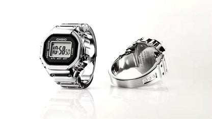 Casio Silver Ring Watch Model CRW-001 in original packaging with box and accessories