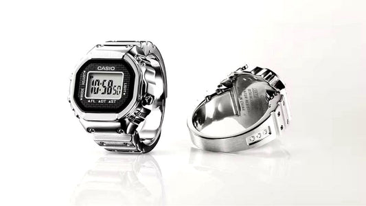 Casio Silver Ring Watch Model CRW-001 in original packaging with box and accessories