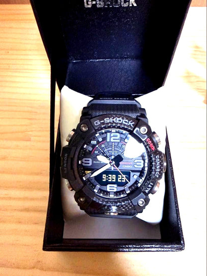 Casio G-Shock Master of G Mudmaster GG-B100-1AJF black resin watch with Bluetooth connectivity and black dial