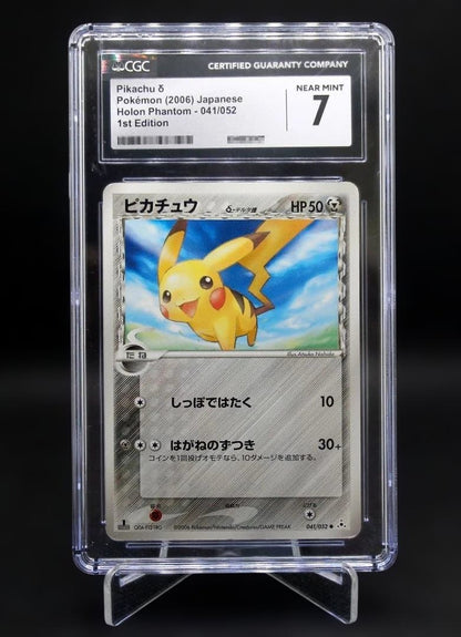 Bandai Pokémon Pikachu Delta 1st Edition CGC 7 graded card from Holon's Phantom Japanese set