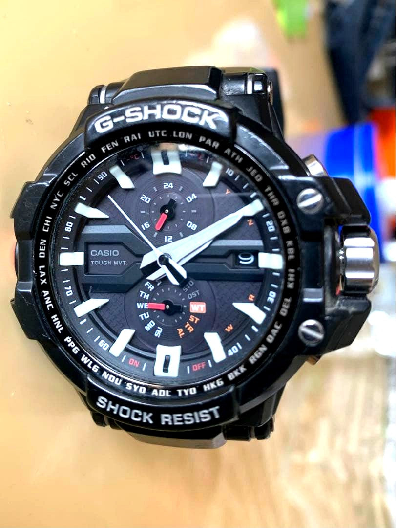 Casio G-Shock GW-A1000 Skytype Cockpit black watch with touch function and shock resistance shown on wrist