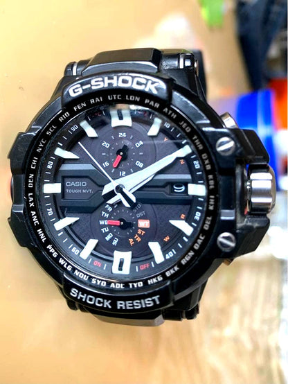 Casio G-Shock GW-A1000 Skytype Cockpit black watch with touch function and shock resistance shown on wrist
