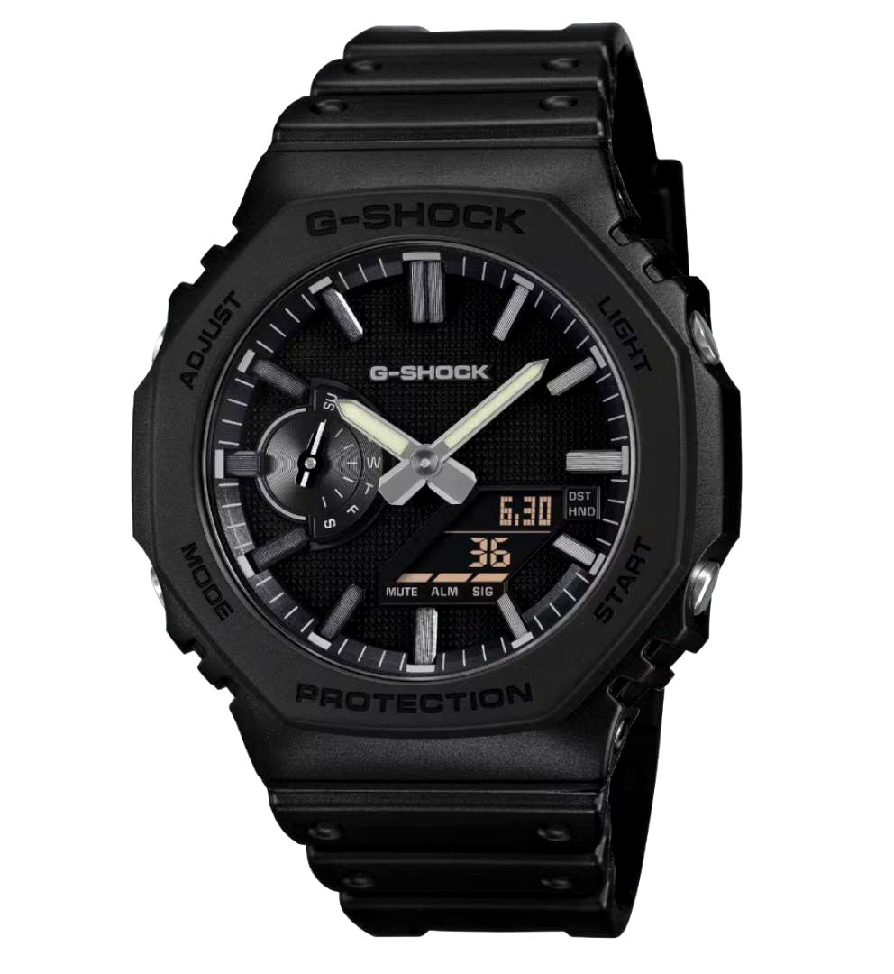 Casio G-Shock GA-2100LXB-1AJF black resin case watch with analog-digital display