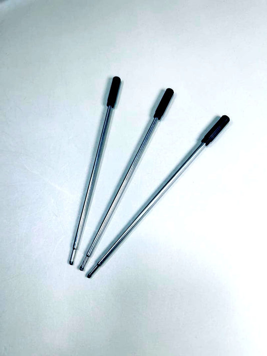 Set of three Cross brand black ballpoint pen ink cartridges 0.7mm medium tip 11.6 cm length