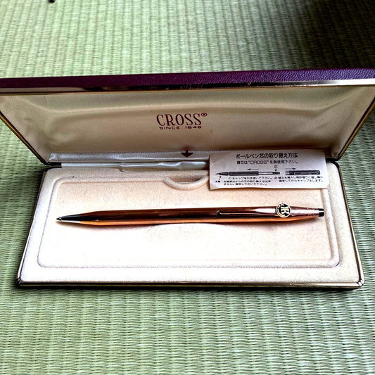 Casio Cross ballpoint pen in rose gold color, used condition, elegant design