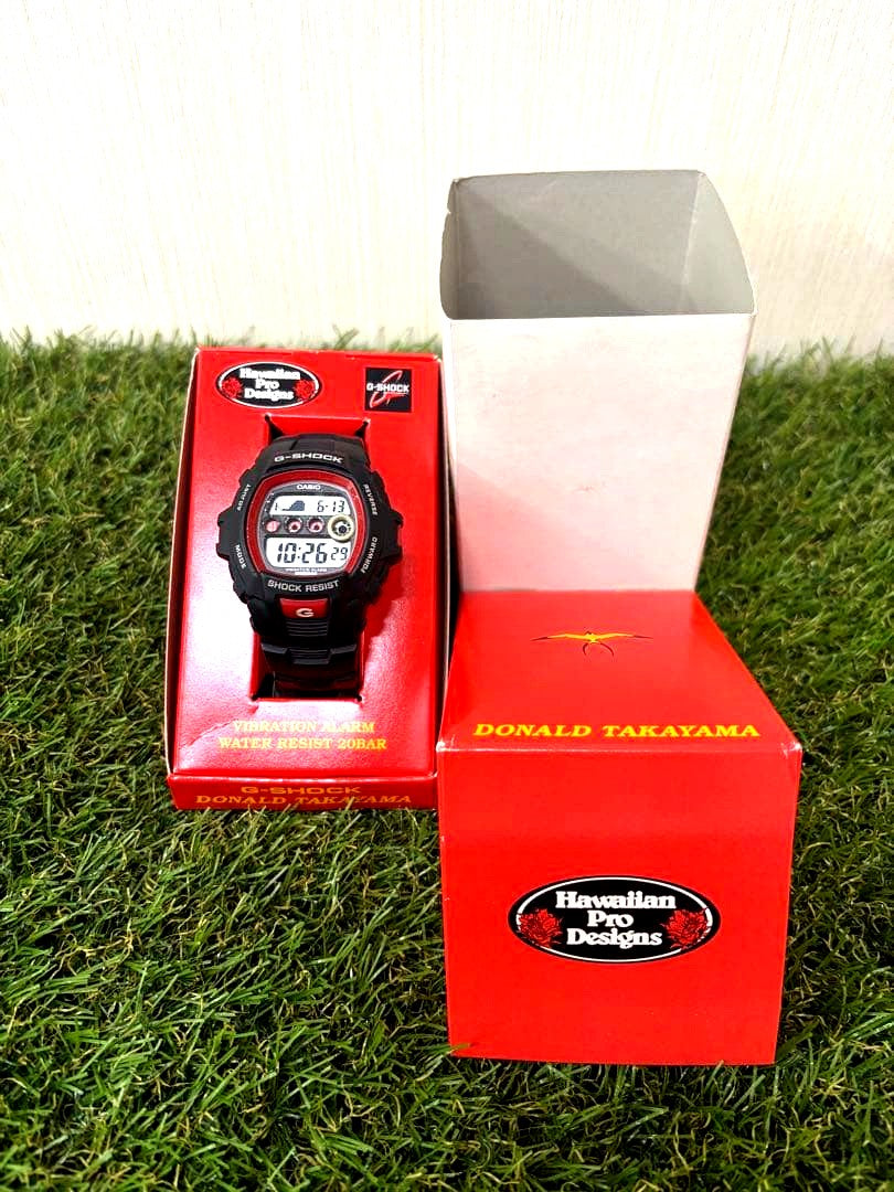 Casio G-Shock G-Lide GL-7500HD-1JF Hawaiian Pro Designs collaboration watch showing black and blue design