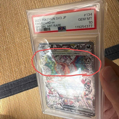 Rare Pokemon Charizard EX Black Flame Master Piece PSA 10 card in Japanese with embossed front line