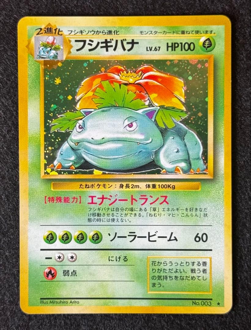 Nintendo Fushigibana Lv.67 Rare Pokemon card from first edition expansion pack, Japan import, showing front of card