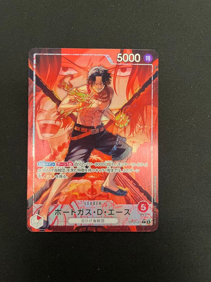 One Piece OP05 006/165 Ace Leader Parallel SR Japanese card from the One Piece series featuring Ace